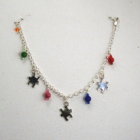 B0263 - Sterling Silver Autism Awareness - 7.5"
