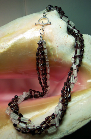 N0147 - Raspberry Ice - 20” Five Strands N0147 - Raspberry Ice - 20” Five Strands